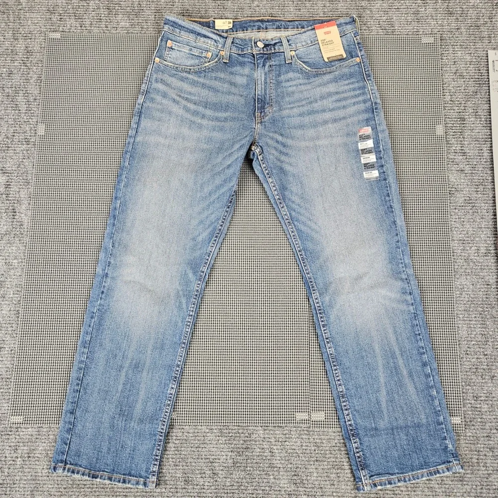 Levi's 559 Relaxed Straight Mens 36x30 Light Wash Blue Stretch Jeans 00559-0552